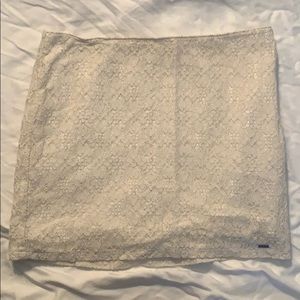 White and gold lace skirt